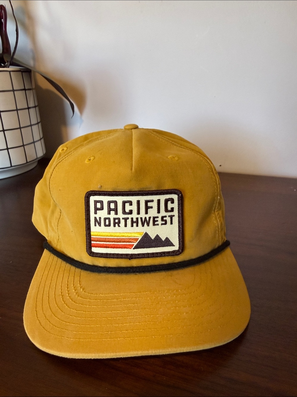 Pacific Northwest Mustard Yellow Rope-Trim Cap
